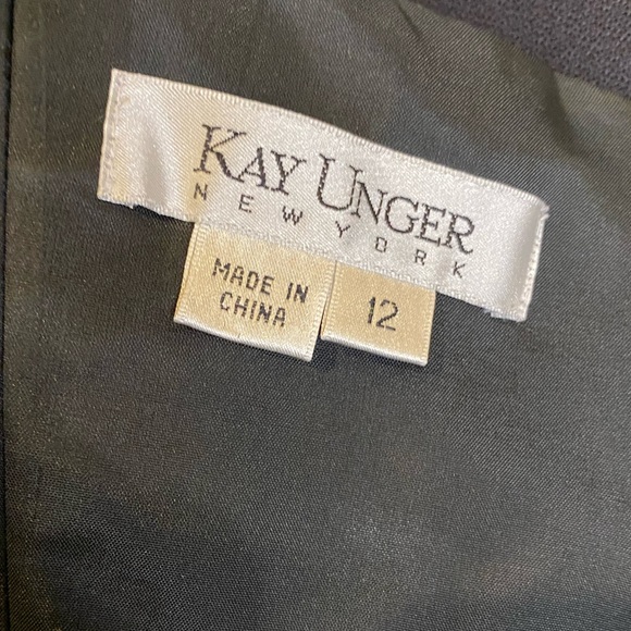 Kay Unger Black Strapless Tiered Evening Gown - Picture 11 of 11